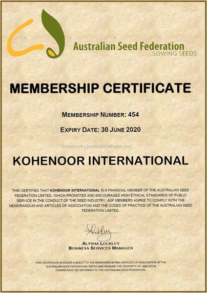 Australian Seeds Certification