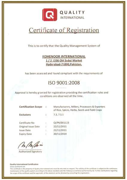 Kohenoor International Certificate